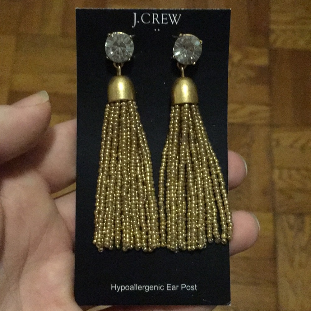 Jcrew cs diamond with gold tassels